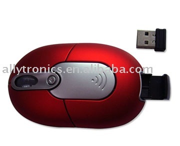 Mini wireless optical mouse with tiny adapter