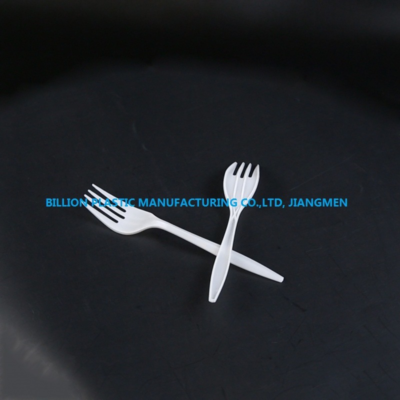 White Fork Spoon Color Disposable PP Plastic Fork for Fast Food