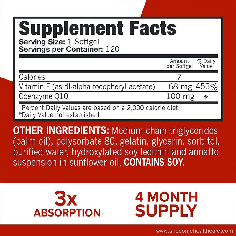CoQ10 100mg Softgels 3x Better Absorption coq10 softgels