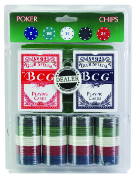 Cheap 100pcs Poker Chips Set With Blister Card Packing