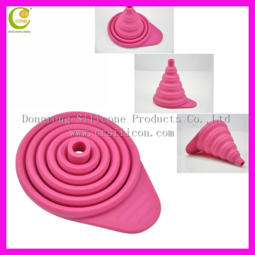 Best selling FDA LFGB grade non-stick silicone mini folding portable funnel