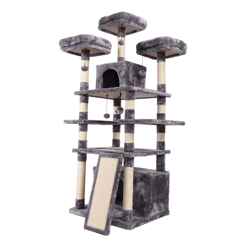 Domestic Delivery Big Cat Tree Tower Condo Furniture Scratch Post Cat Jumping Toy with Ladder for Kittens Pet House Play