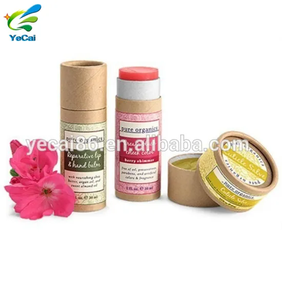 Wholesale handmade cosmetics use recyclable paper packaging round paper lipstick tube