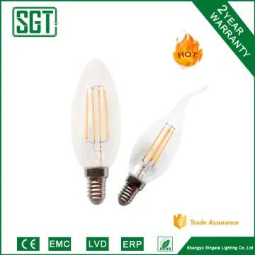 new style LED filament e14 candle bulbs 2w 4w C35 CE EMC RoHs