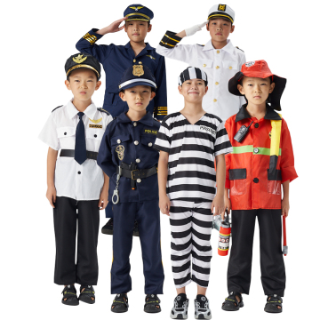 Batang Pakaian Kanak-kanak: Kostum Polis &amp; Pemadam Kebakaran untuk Boys Age 4-7