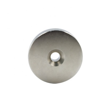 Round rare earth hard magnet with countersunk hole