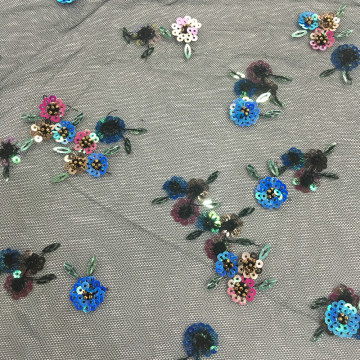 2020 bunte Blumen Perle und Pailletten Stickstoff