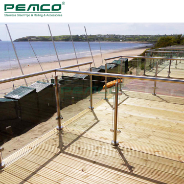 Durable Stainless Steel Balcony Glass Railing & Deck Glass Balustrade