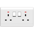 two gang square socket with DP switch