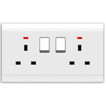 two gang square socket with DP switch