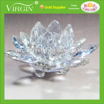 Hot sale crystal lotus flower candelabra for wedding table centerpieces