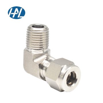 Stainless Steel Compression Instrumentation Fitting 1/2\" Tube x 1/2\" MNPT SS Male Elbow