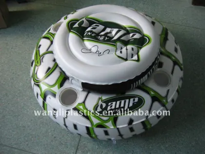 Inflatable Ice cooler gree and white color