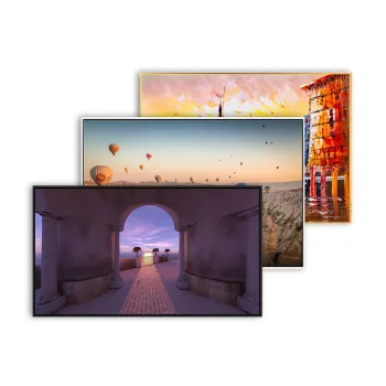 Custom Round Modern Landscape Framed Canvas Prints with EPSON PRO 9880C Digital Printing