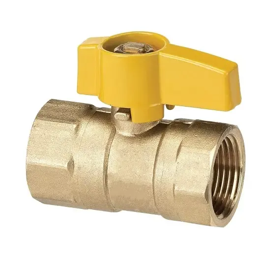 Brass Plain Medium Temperature Gas Ball Valve x Female Thread Brass 1/2-Inch 0.5-Inch With Zinc Plated Steel Handle Nut