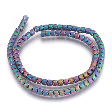 Shop Pandahall 5mm Colonna glassata glassata Multi-color Placed non magnetico perline di ematite sintetica