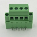 Vertical PCB terminal block with fixed flange