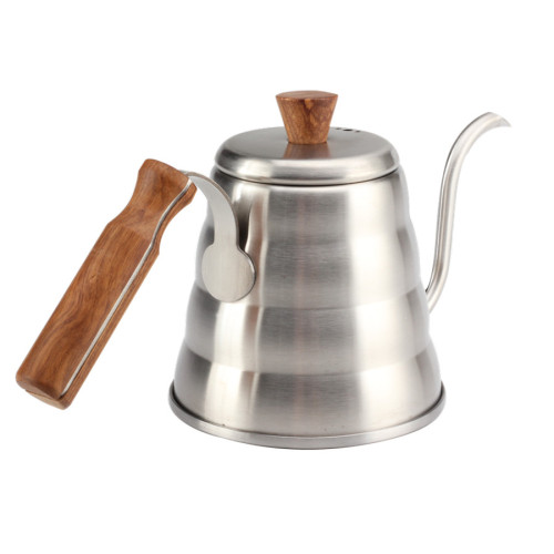 Pour over coffee kettle with wooden handle