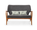 Nordic Casual Black Leinenstoff zwei Sitze Sofa