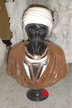 Antique stone bust stands