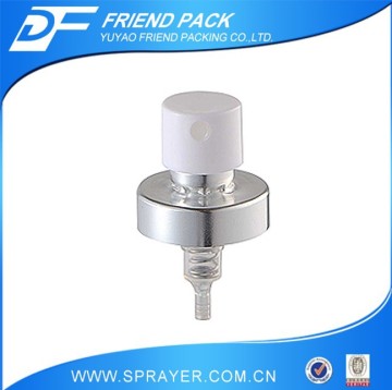 Silver aluminum and white plastic crimp pump,20/400 plastic spray, aluminum crimp collar perfume head, perfume dispenser pump