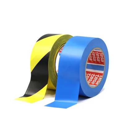 Tesa 4169 Carpet PVC Underground Pipe Floor Warning Tape - Red, White, Yellow, Black
