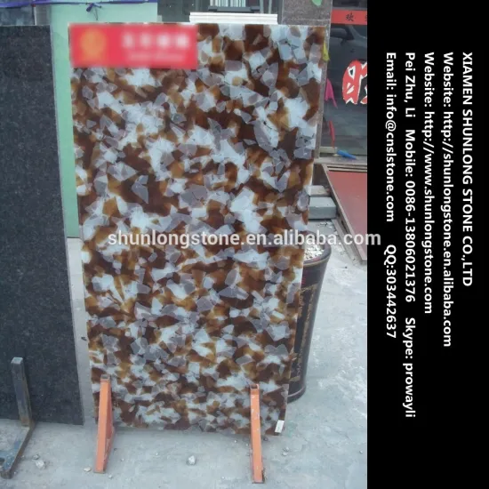 Brown Onyx Glass stone big slab,man made glass ony tile