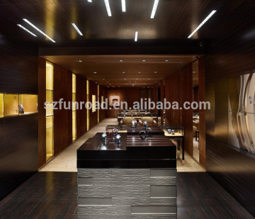 High Quality Glass And MDF Baking Paint White Finish Watch Solid Wood Long Island Showcase