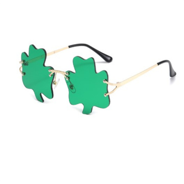 St. Patrick's Day Green Leaves Sunglasses - Irish Costume Accessory