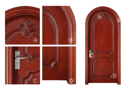 Villas Arched Wood Door Solid Wood Interior Doors Internal Wooden Doors