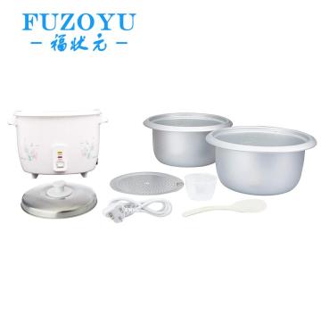 India GANGA 2.8L 1000W Drum Rice Cooker with Double Pot Cooking Plate