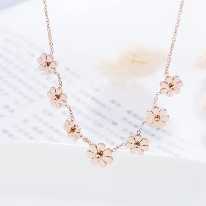 Small Flower Charm Statement Necklace For Grandma