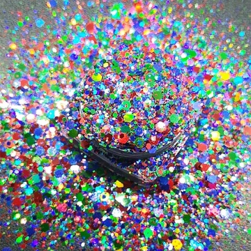Rainbow Candy Sparkle Mixes Shapes Chunky Glitter Confetti: Shimmering Party Decorations and Craft Supplies