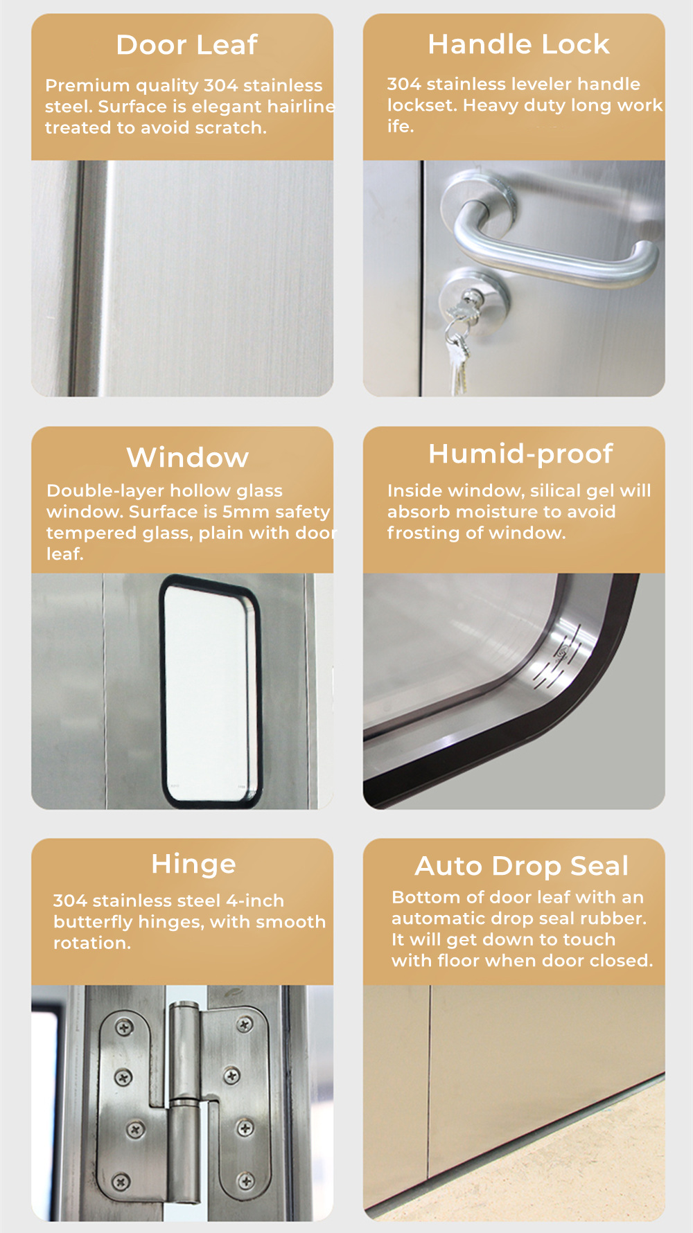 stainless steel cleanroom door structure