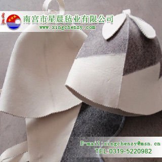 famous brand 100% white wool felt sauna hat