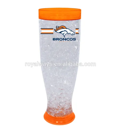 16oz SUMMER hot selling double wall ice pilsner glass for cold drink