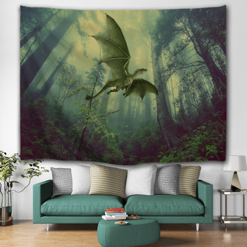 Flying Dinosaur Tapestry Wall Hanging Wild Anicient Pterosaur Wall Tapestry Tropical Rain Forest for Children Bedroom Living Roo