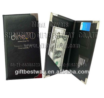 Black bill folder with good quality,pvc check holder