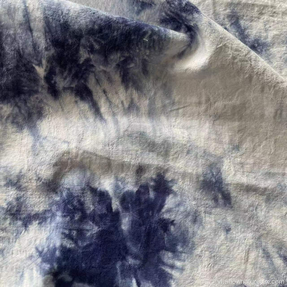 Dye Tie Dye Jacquard in vải lanh Tencil