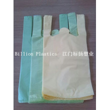 Colorful HDPE Handle T-Shirt Plastic Vest Carrier Gusset Poly Shopping Wholesale Store Grocery Bag Plastic Packing Bag