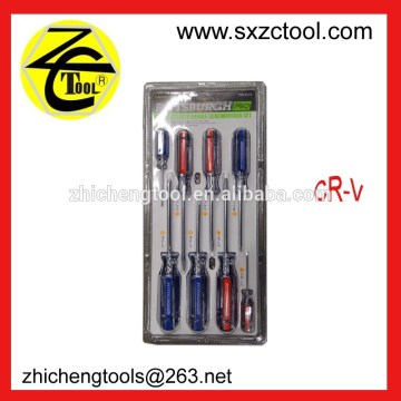 8pc Acetate Handle Screwdriver Set, Color Handle