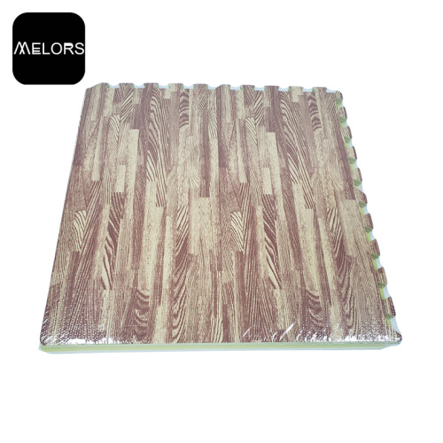 Puzzle Latihan Mat EVA Foam Wood-grain Interlocking Tiles