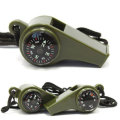 Personalized 3 In 1 Mini Emergency Whistle With Compass And Air Thermometer