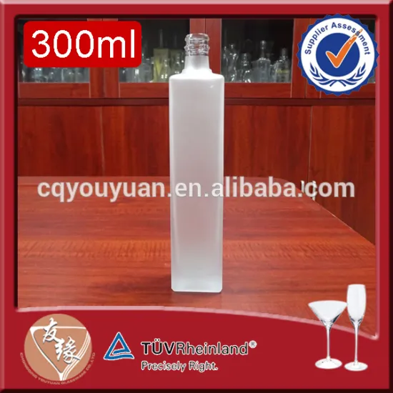 China wholesale refill 300ml rectangle shaped white frost glass bottles for olive oil