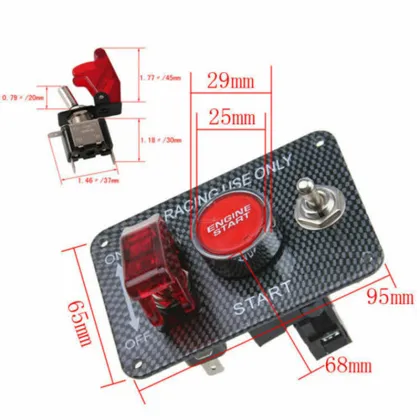12V Racing Car Toggle Ignition Switch Panel & Start Button