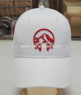 2016 Custom High Quality white curved brim 3d embroidery baseball caps