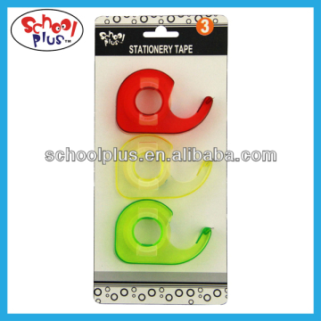 3pc blister card packed cute bopp stationery tape with color dispenser