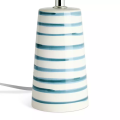 Unique White Ceramic Lamp With Artisan Stripes