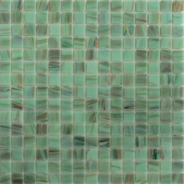 Gold Lines Green Glass Surface Finish Wall Mosaico