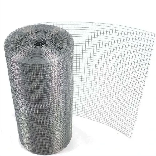 Galvanized and PVC Coated Welded Wire Mesh: Hot Dipped Galvanization, 50x50mm Hole Size, 1cm Wire Diameter - Roll Product